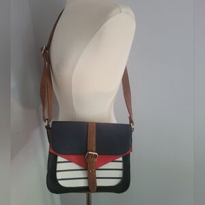 Call Spring Stylish Navy and Red Crossbody Bag